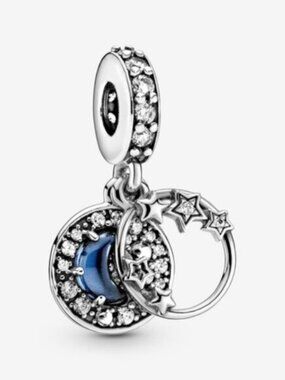 Pandora dark blue night sky star and moon charm